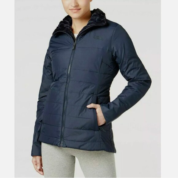 North Face Harway Reversible Puffer Jacket Faux Fur Fleece Insulated Women XL - Picture 6 of 10